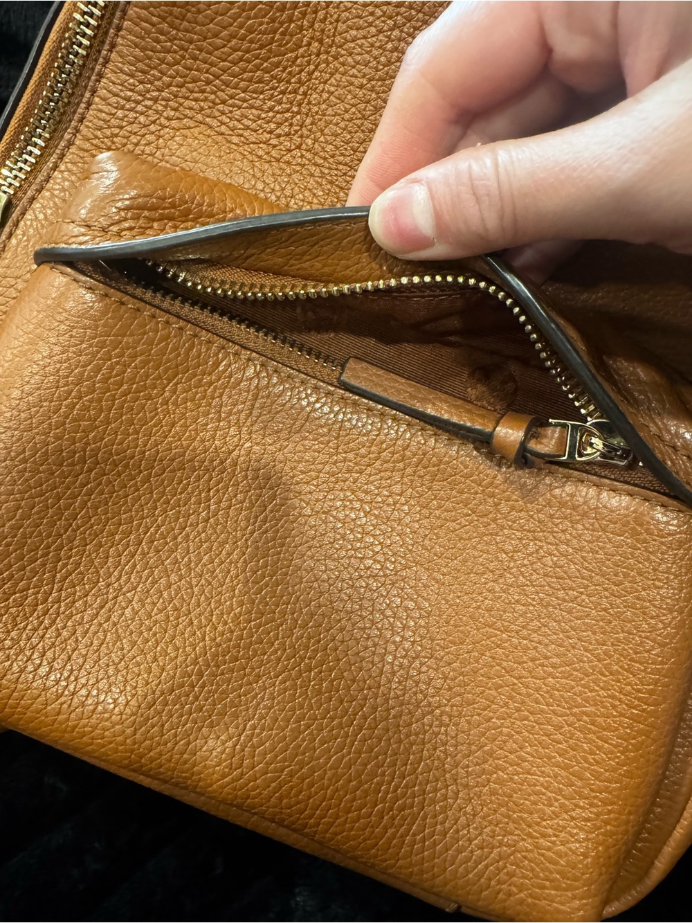 Tory Burch Chestnut Brown Pebbled Leather Mini Backpack - Picture 6 of 16